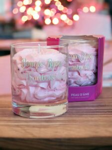 Bougie bijou gourmande chantilly framboise peau d'ane