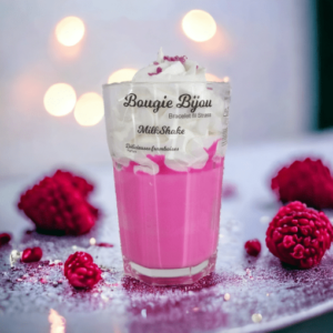 bougie bijou milkshake framboises ecrasees