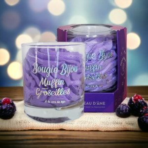 bougie bijou muffin groseille cerise et mure