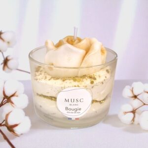 bougie fleur blanche musc blanc peau d'ane