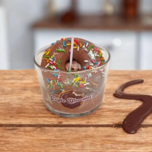Bougie gourmande Donut Peau d'ane à la cire de Soja triple Chocolat