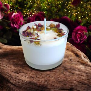 Bougie rose séchée