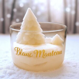 bougie gourmande de noel peau d'ane féérique blanc manteau