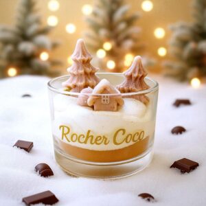 bougie gourmande de noel peau d'ane féérique rocher coco