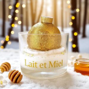 bougie gourmande de noel peau d'ane féérique boule or lait et miel