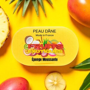 eponge moussante lavante fruits exotiques peau d'ane