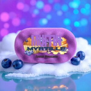 eponge moussante lavante myrtille peau d'ane