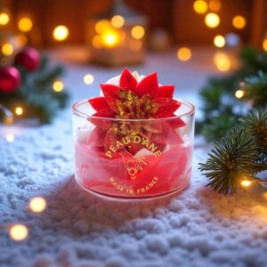 mini bougie gourmande peau d'ane fleur rouge