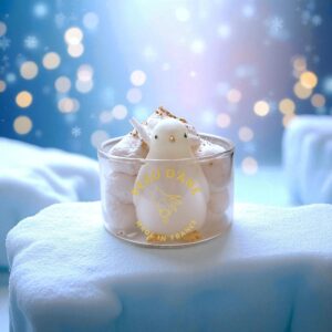mini bougie gourmande peau d'ane pingouin blanc