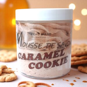 mousse de savon peau d'ane cookie caramel