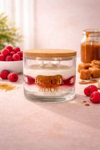 Bougie bijou gourmande peau d'ane Framboise caramel