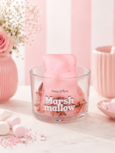 Bougie Marshmallow Rose et Douceur